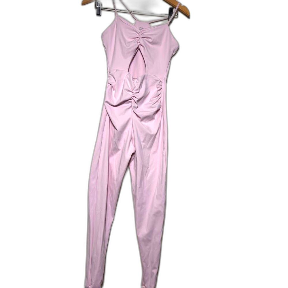 Port De Bras Athena Unitard Plie Sz XS Pink Activewear Yoga Gym Shaping Jumpsuit